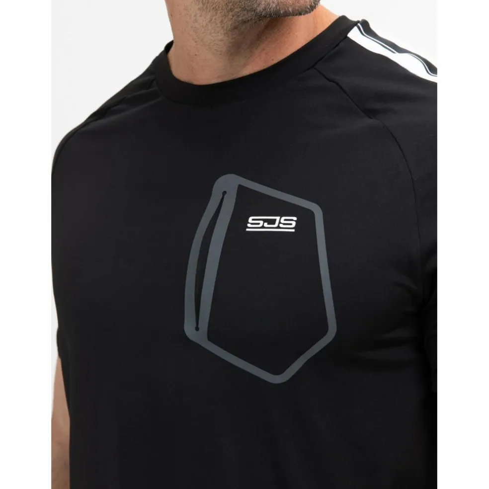 Sjeng Sports Sinclair tennisshirt heren black melange