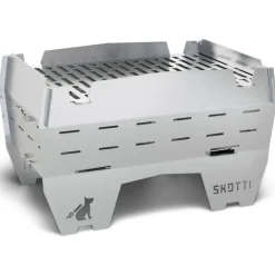 SKOTTI Mini Grill houtskoolbarbecue silver