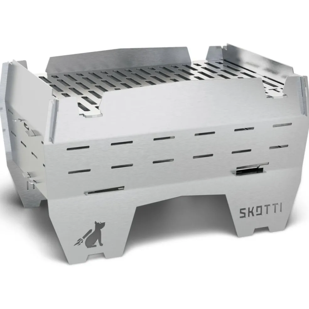 SKOTTI Mini Grill houtskoolbarbecue silver
