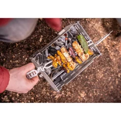 SKOTTI Mini Grill houtskoolbarbecue silver