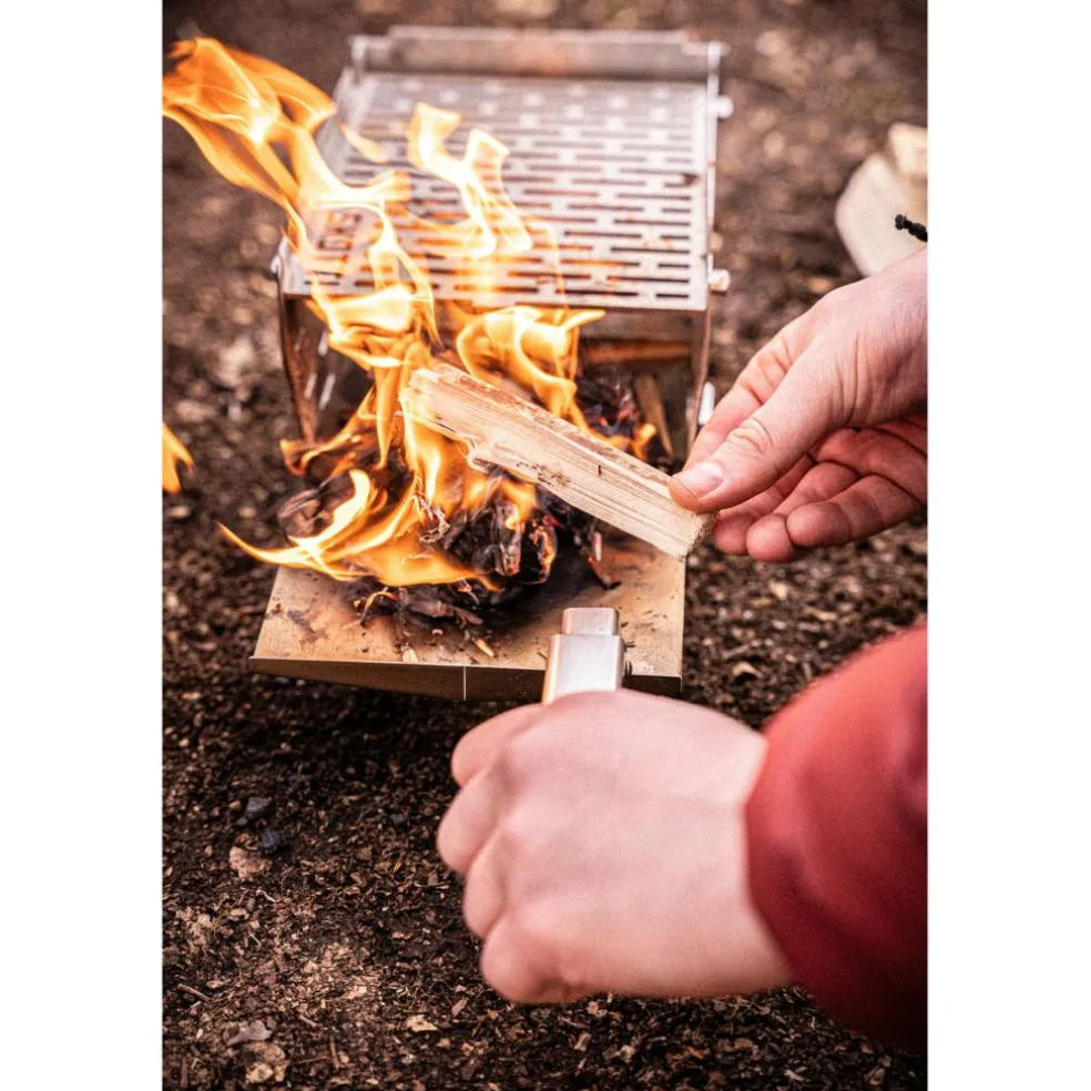 SKOTTI Mini Grill houtskoolbarbecue silver