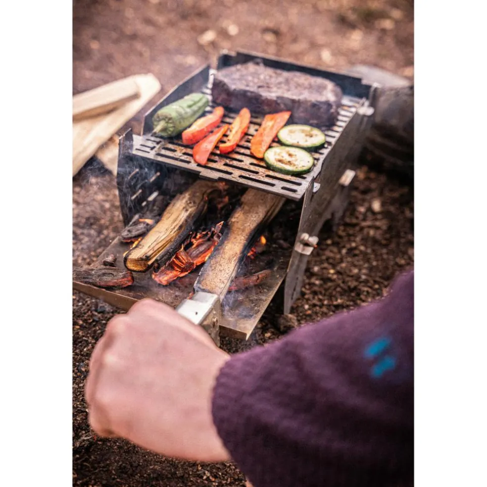 SKOTTI Mini Grill houtskoolbarbecue silver