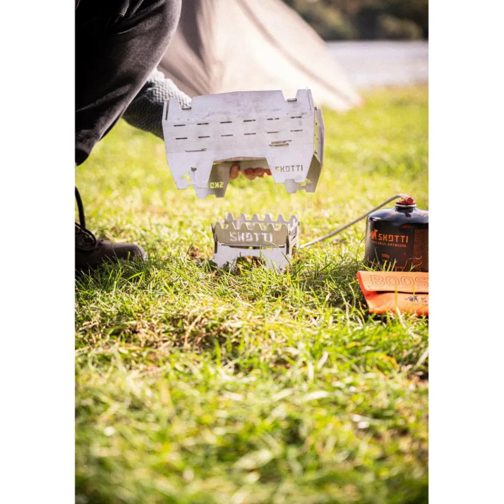 SKOTTI Mini Grill houtskoolbarbecue silver