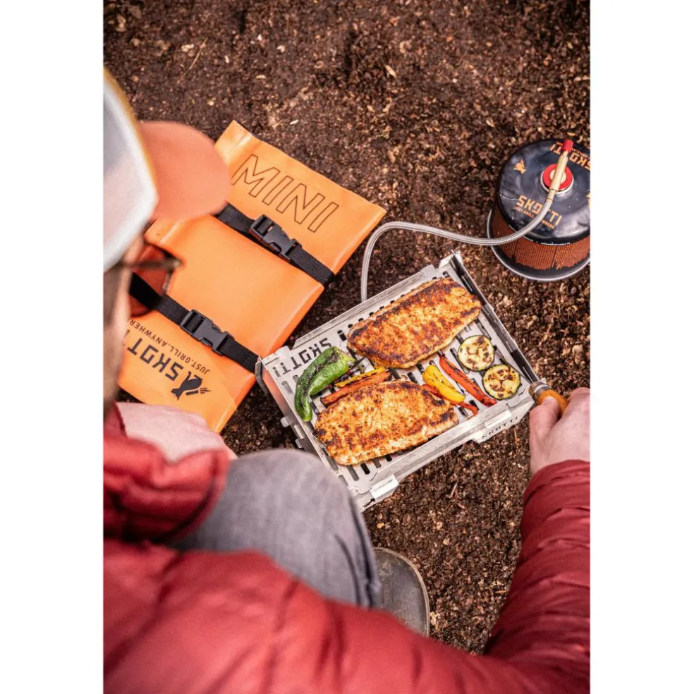 SKOTTI Mini Grill houtskoolbarbecue silver