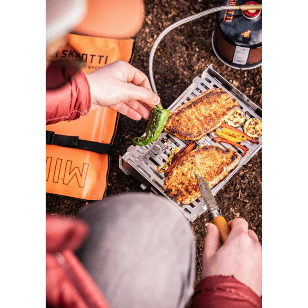 SKOTTI Mini Grill houtskoolbarbecue silver