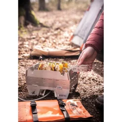 SKOTTI Mini Grill houtskoolbarbecue silver