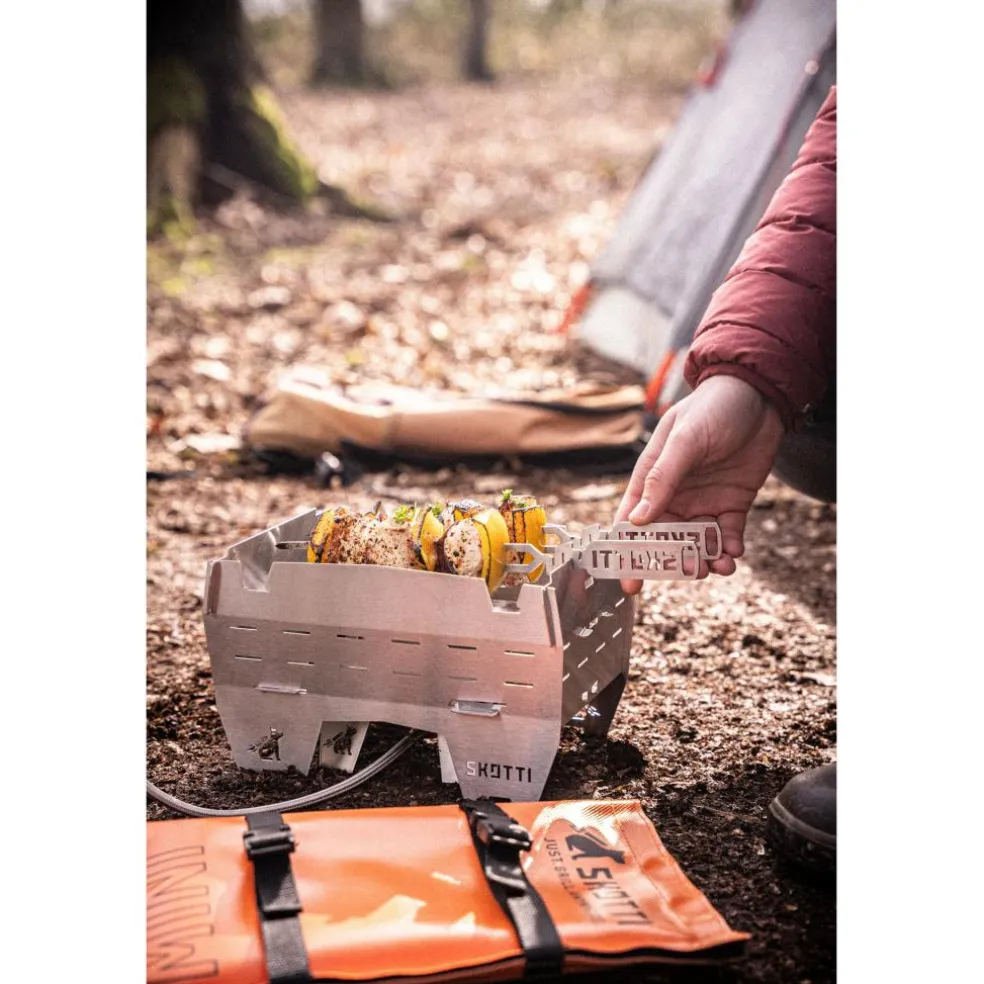 SKOTTI Mini Grill houtskoolbarbecue silver