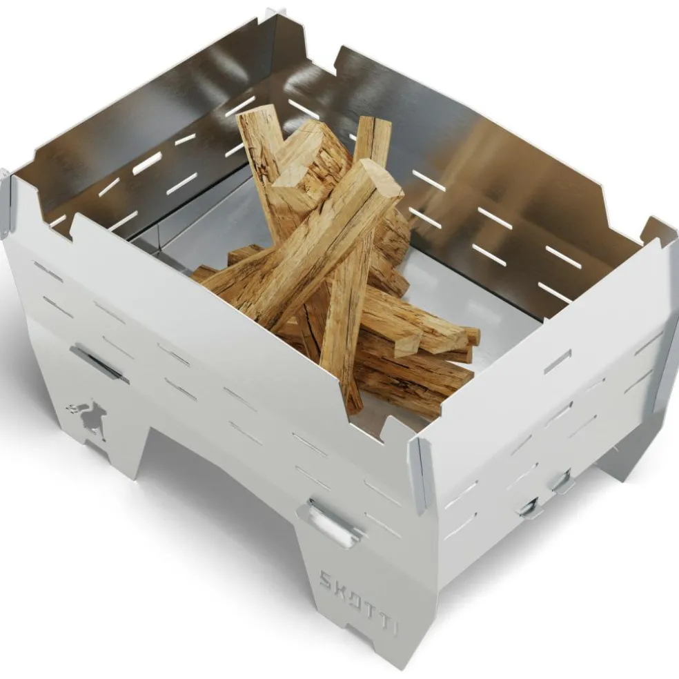 SKOTTI Mini Grill houtskoolbarbecue silver