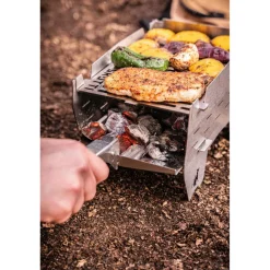 SKOTTI Mini Grill houtskoolbarbecue silver