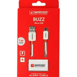 SKROSS BUZZ Alarm Cable Micro USB kabel wit