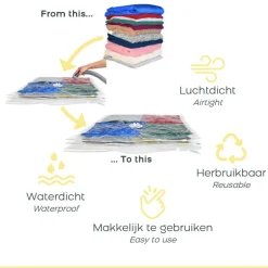 Space Buddy  Vacuüm opbergzakken reisset 7-delig