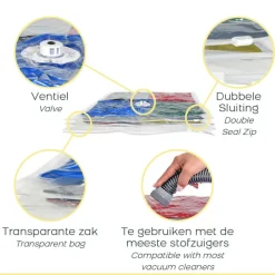Space Buddy  Vacuüm opbergzakken reisset 7-delig