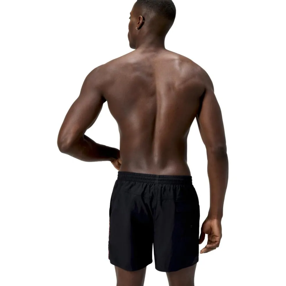 Speedo Medley Logo zwembroek heren black neon coral