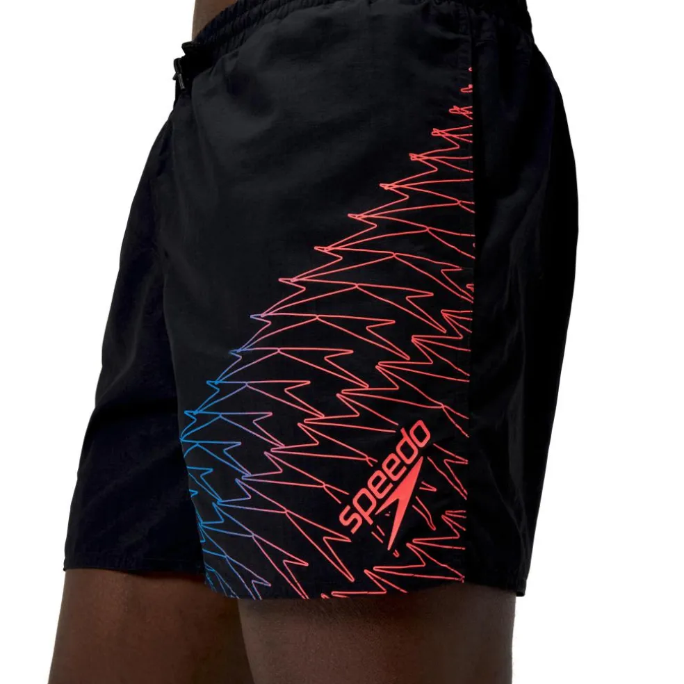 Speedo Medley Logo zwembroek heren black neon coral