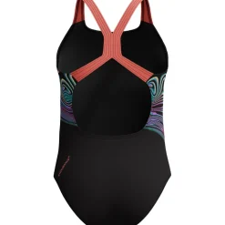 Speedo Placement Powerback badpak junior black orange