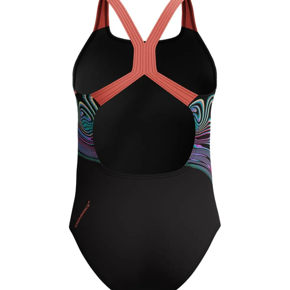 Speedo Placement Powerback badpak junior black orange