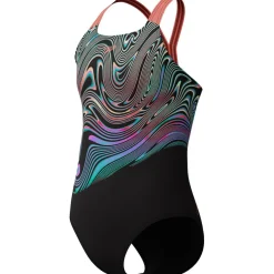 Speedo Placement Powerback badpak junior black orange