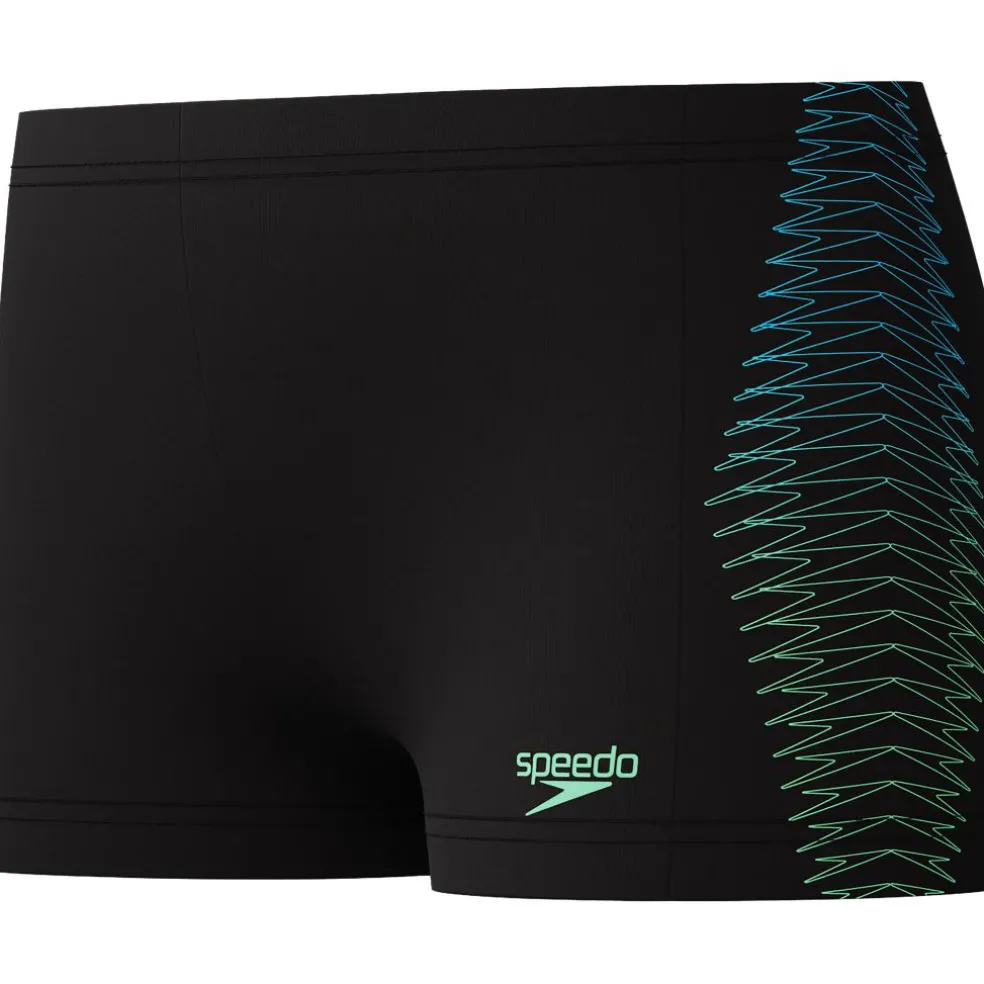Speedo Plastisol Placement zwemboxer junior black green