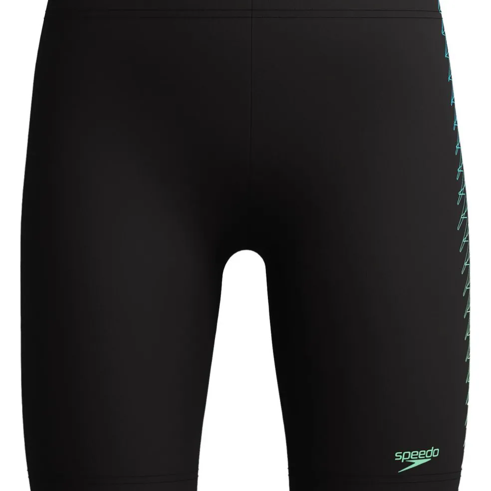 Speedo Plastisol Placement Jammer zwemboxer junior black green