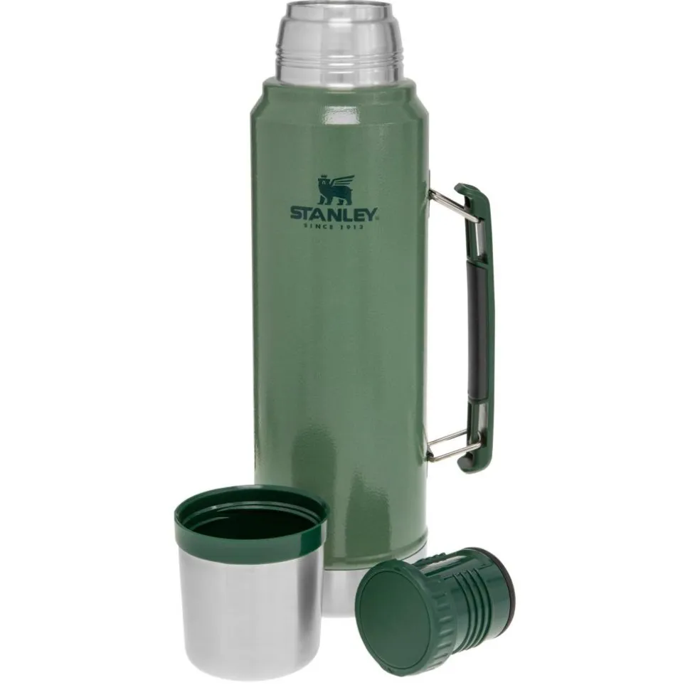 Stanley PMI Classic Vacuüm thermosfles 1 liter hammertone green