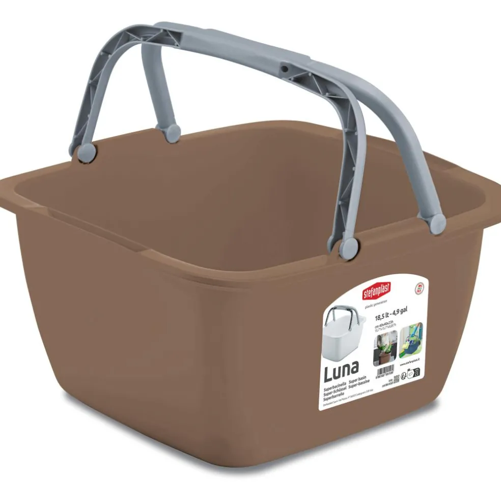 Stefanplast Vierkante afwasteil met hengsels 18,5 liter assorti