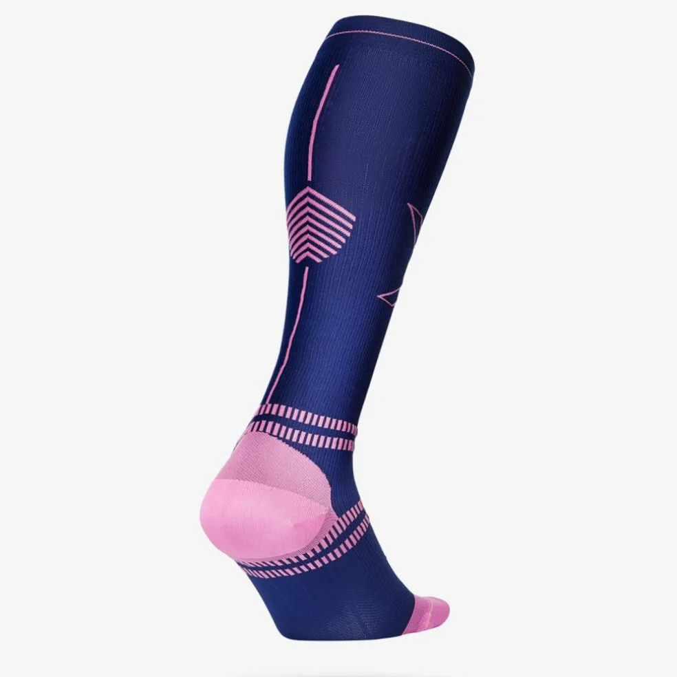 STOX Energy Socks Sports hardloop compressiesokken dames dark blue pink