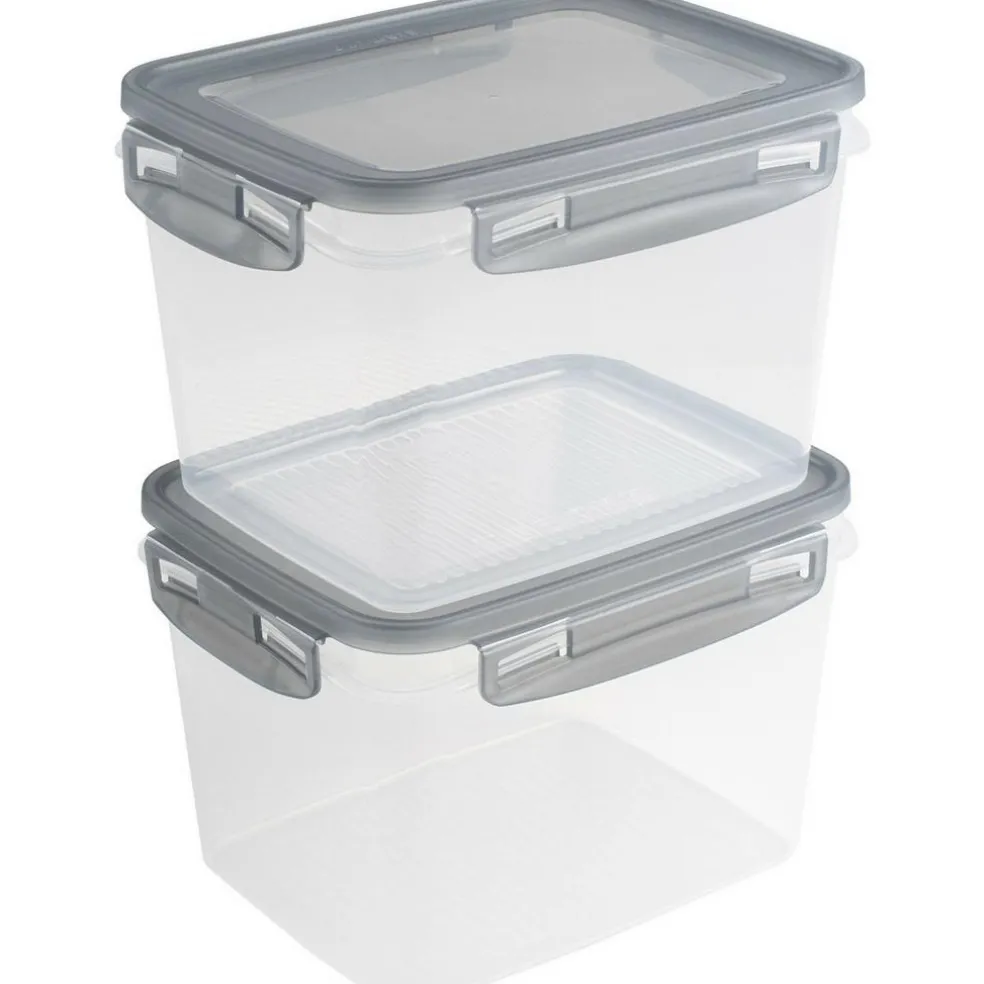 Sunware Club Cuisine vershouddoos 1,9 liter transparant grijs 2-pack