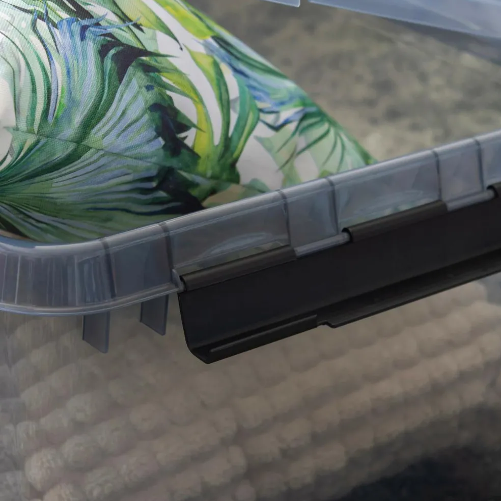 Sunware Comfort line opbergbox 45 liter transparant grijs zwart