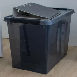 Sunware Comfort line opbergbox 72 liter transparant grijs  zwart