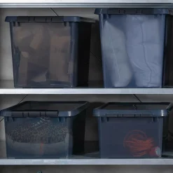 Sunware Comfort Line opbergbox 62 liter transparant grijs  zwart