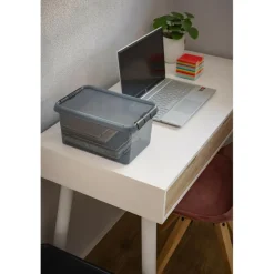 Sunware Comfort Line opbergbox 6 liter transparant  grijs zwart