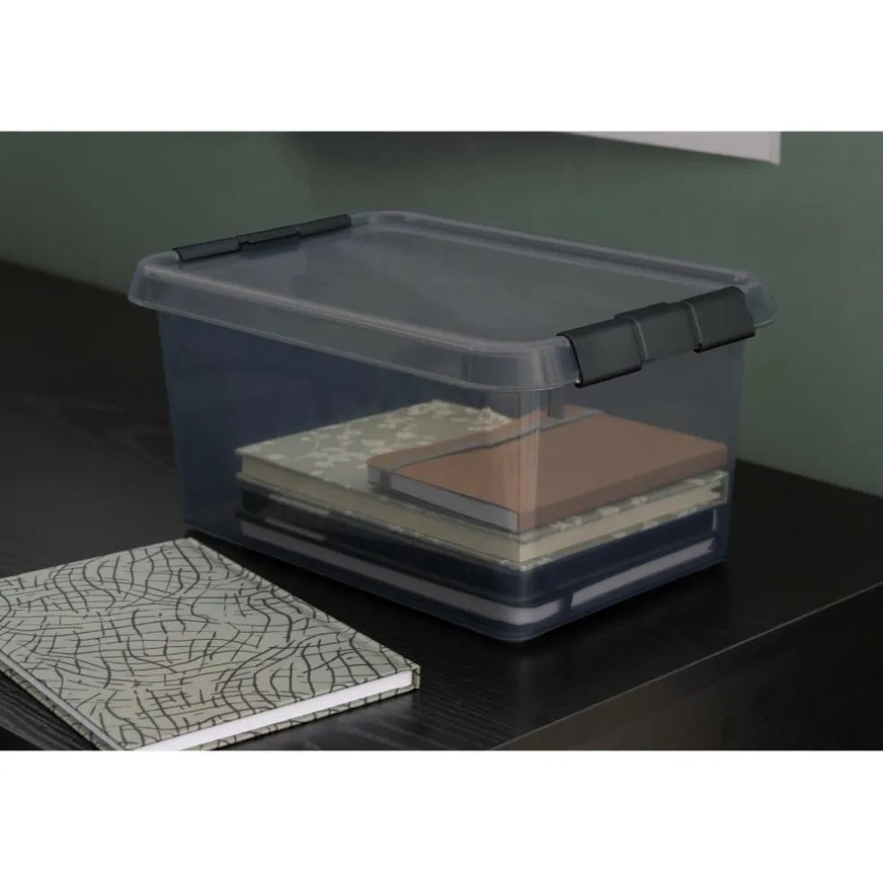 Sunware Comfort Line opbergbox 6 liter transparant grijs zwart