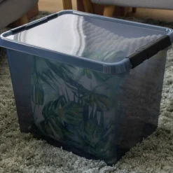 Sunware Comfort Line opbergbox 52 liter transparant grijs  zwart