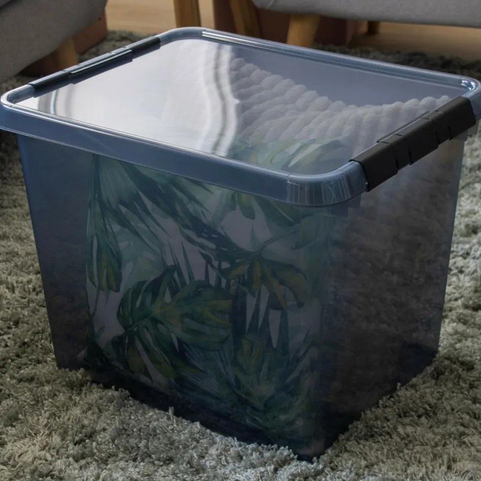 Sunware Comfort Line opbergbox 52 liter transparant grijs zwart