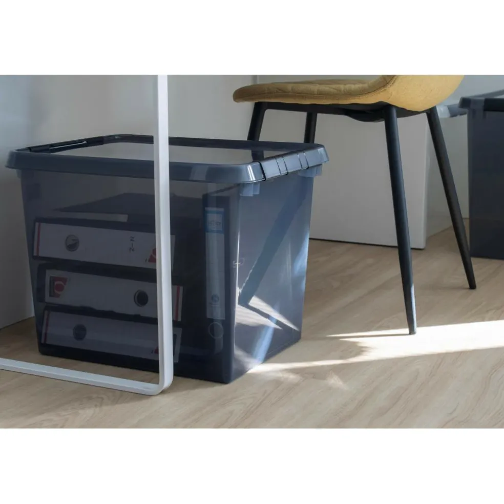 Sunware Comfort Line opbergbox 52 liter transparant grijs zwart