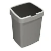 Sunware Delta prullenbak met klep 10 liter grijs zwart