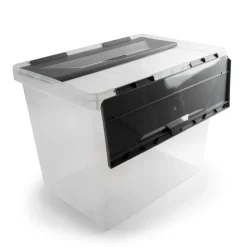 Sunware Onyx opbergbox 40 liter transparant antraciet