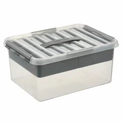 Sunware Q-Line Multi opbergbox 15 liter transparant metaal