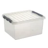 Sunware Q-Line opbergbox 36 liter transparant metaal