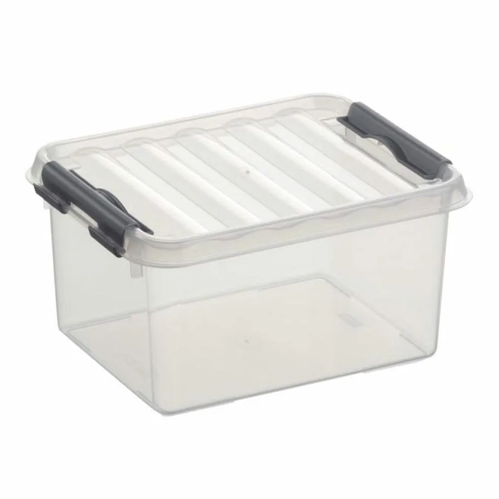 Sunware Q-Line opbergbox 2 liter transparant metaal