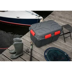 Sunware Q-line opbergbox 130 liter antraciet rood