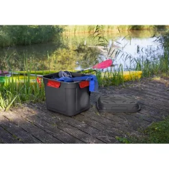 Sunware Q-line opbergbox 110 liter antraciet rood