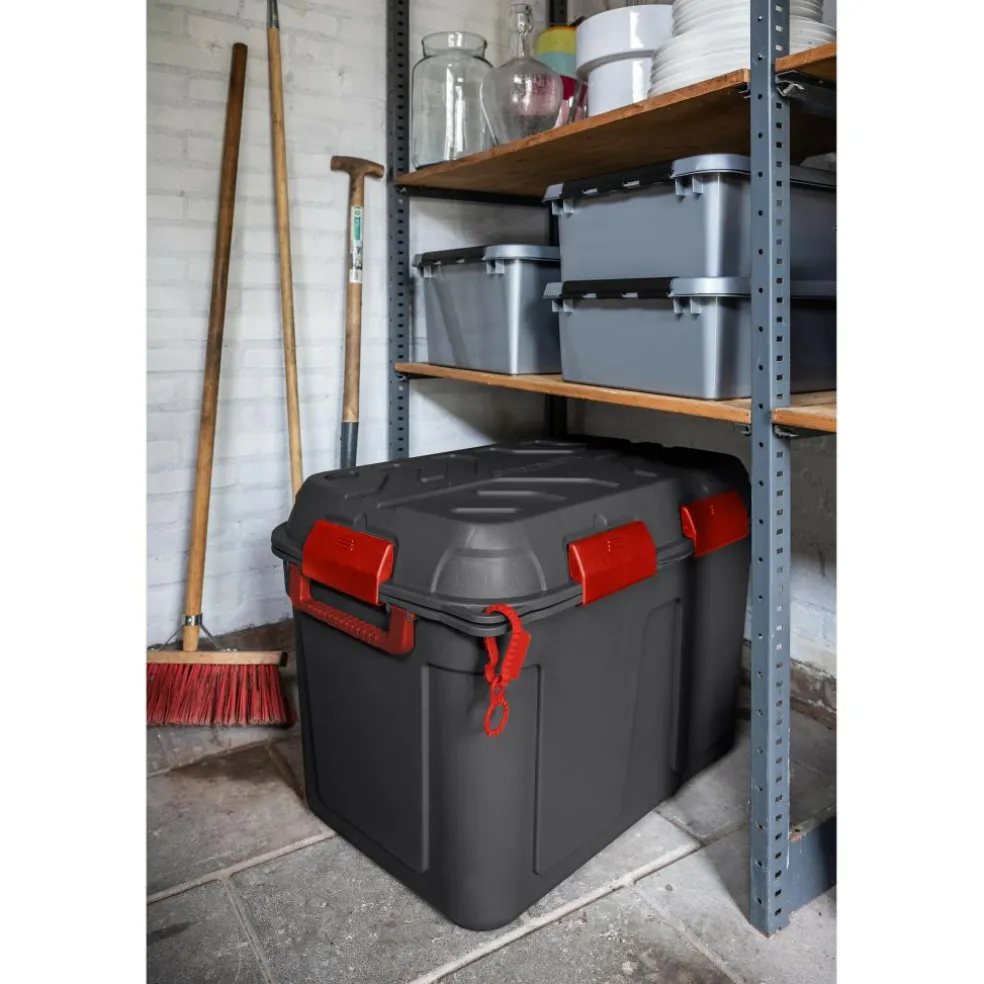 Sunware Q-line opbergbox 160 liter antraciet rood
