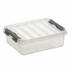 Sunware Q-Line opbergbox 1 liter transparant metaal