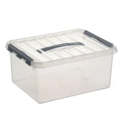 Sunware Q-Line opbergbox 15 liter transparant metaal