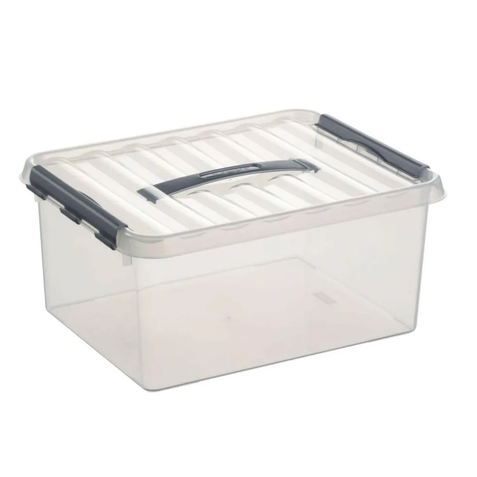 Sunware Q-Line opbergbox 15 liter transparant metaal