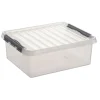 Sunware Q-Line opbergbox 25 liter transparant metaal