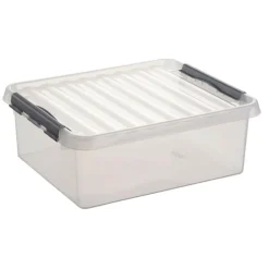 Sunware Q-Line opbergbox 25 liter transparant metaal