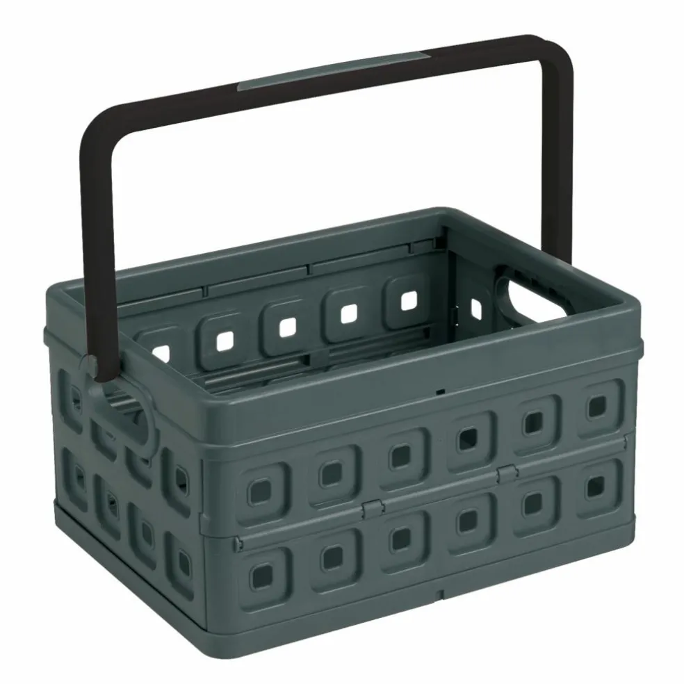 Sunware Square Folda vouwkrat met handgreep 24 liter antraciet