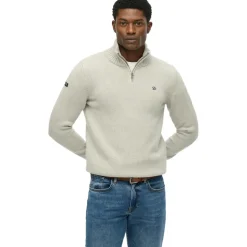 Superdry Henley sweater heren grey marl